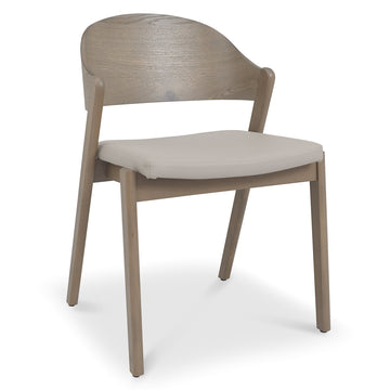 Bentley Designs Vega Grey Oiled Oak Ply Back Chairs (Pair)